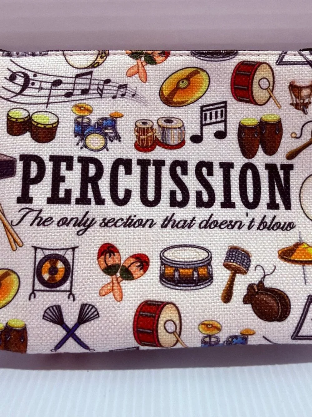 Marching Band Percussion Makeup Case Canvas Pouch Drummer Cosmetic Bag